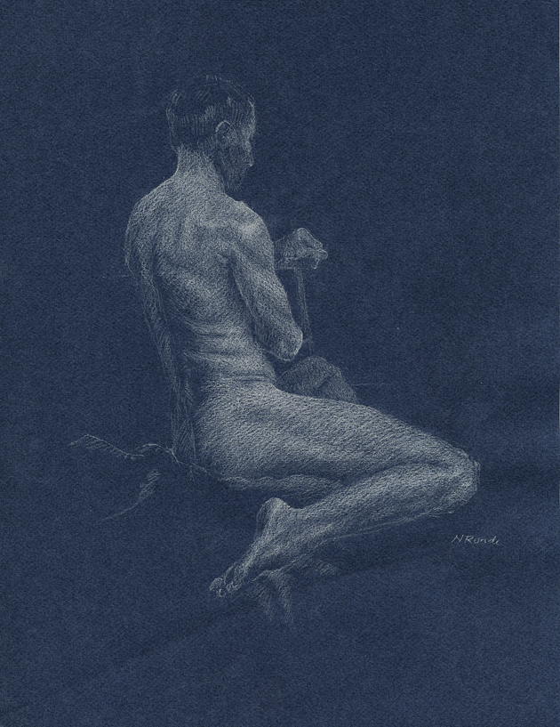 Figure Study on Blue